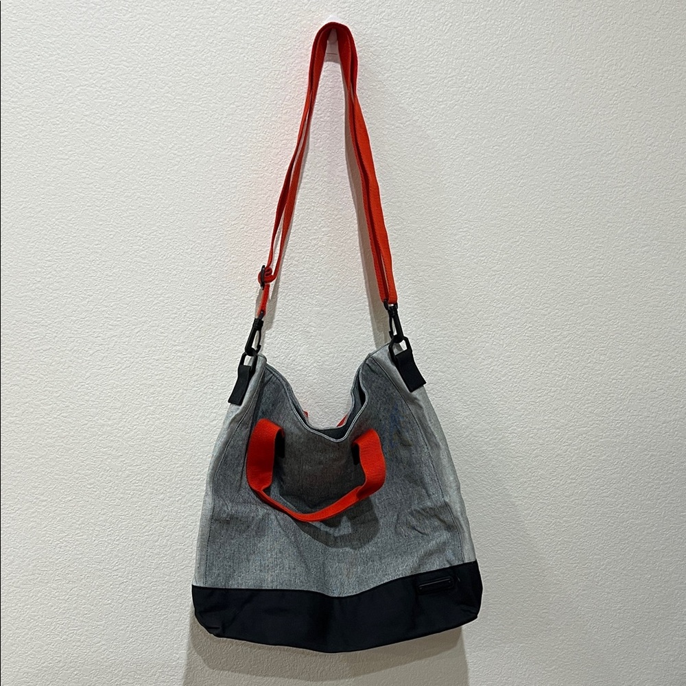 A/X Armani Exchange Gray and Red Tote Bag